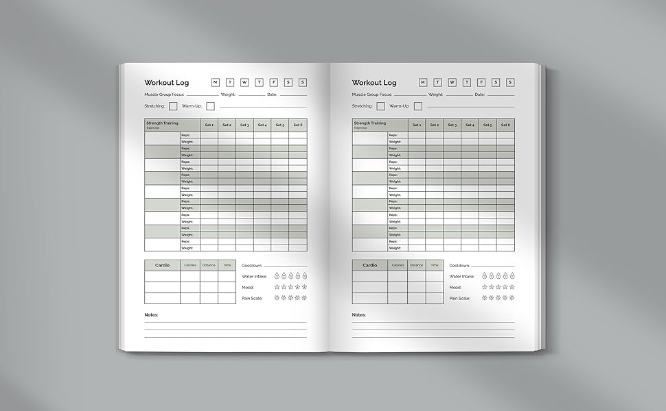 Workout Log Book Interior