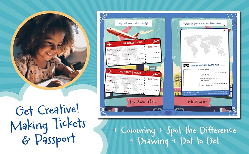 Airplane Kids Travel Activity Book - Wonder Wide