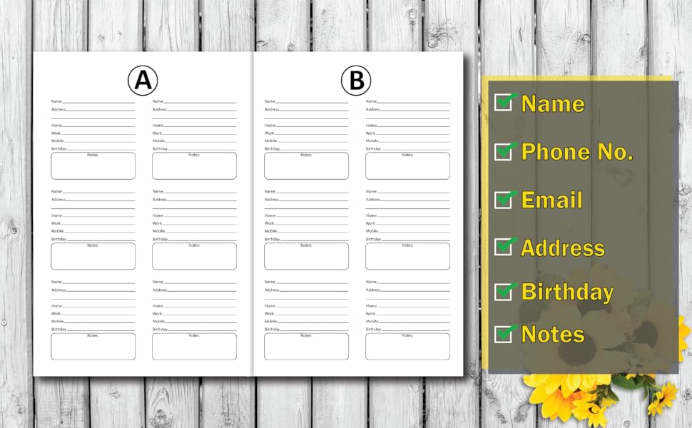 Address Book With Alphabetical Tabs Telephone Address Book for Seniors