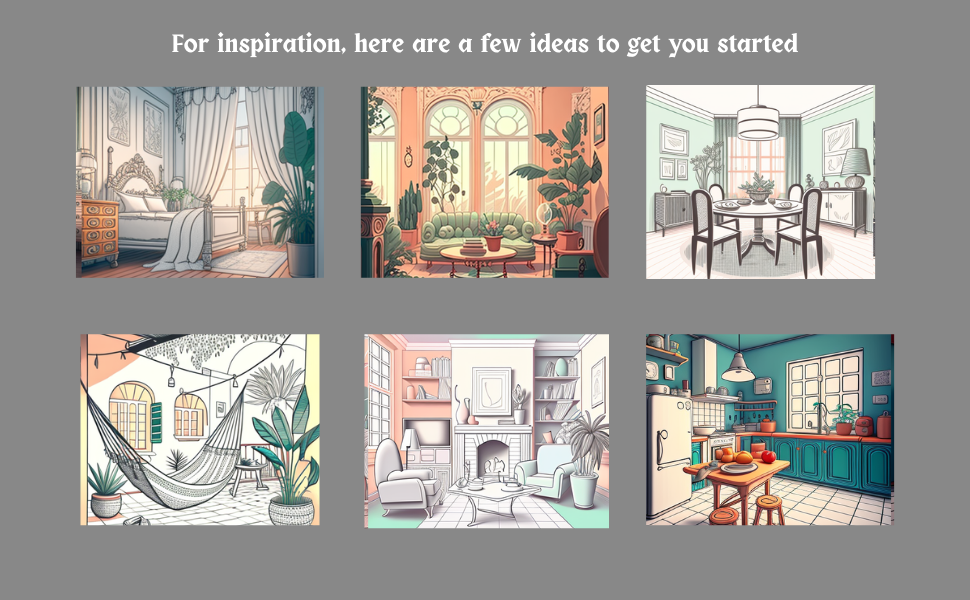 Interior Design Coloring Book An Adult Coloring Book Featuring