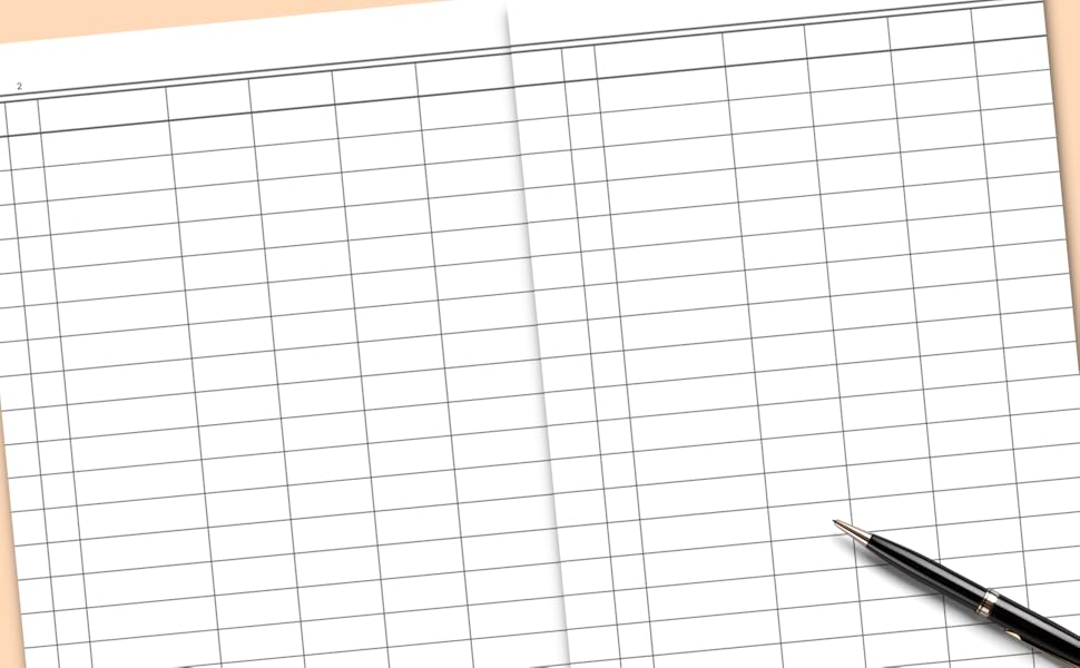 7 Column Log Book Customizable Blank Column A5 Ledger