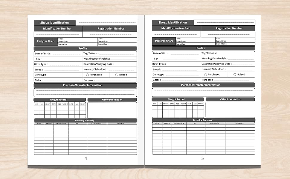 Sheep Record Keeping Book Sheep Farming and Raising Log Book Keep