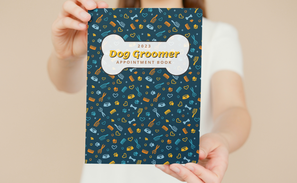 Dog Groomer Appointment Book 2023 Dated Daily Planner with 15minute