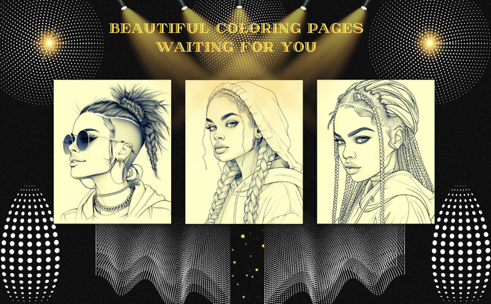 young african american woman book hairstyles draw,adult coloring book woman stress relief relaxation