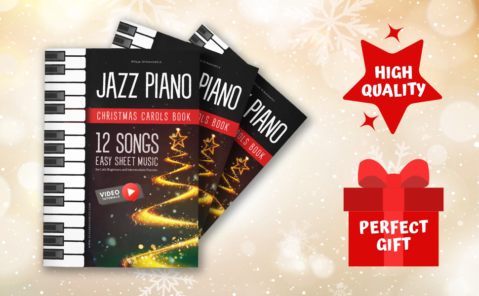 Jazz Piano Christmas Carols Book I 12 Songs Easy Sheet Music for Late