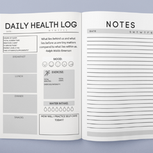 Daily health log and notes pages