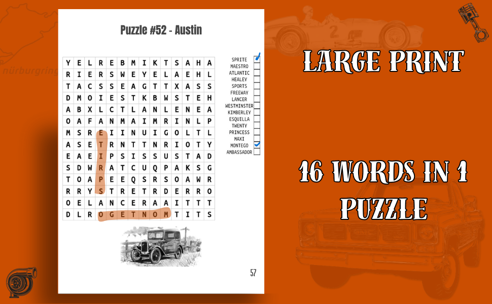 Automobile themed puzzle