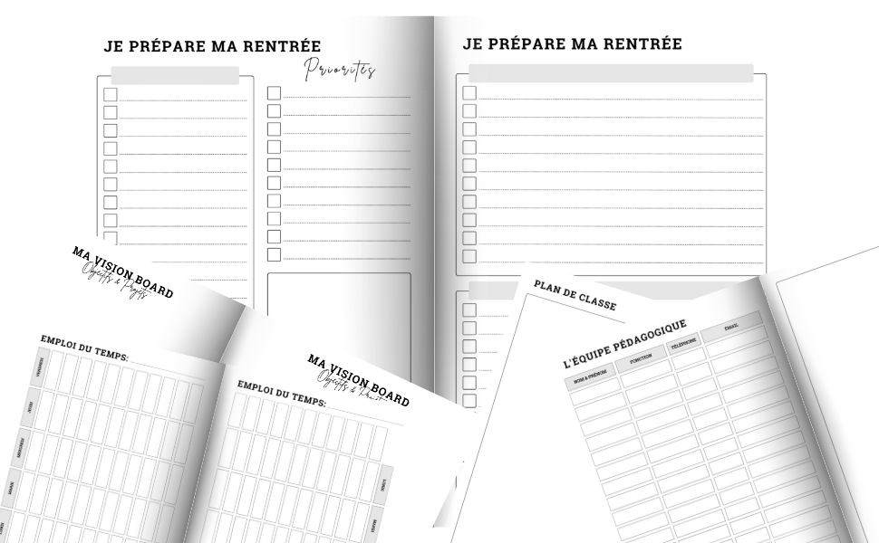  Agenda de bord Enseignante 2023-2024: Magnéfique Planner  semainier & mensuel pour les maÎtresses des écoles,ATSEM, AVS - Août 2023  à Juillet 2024 - 190 Pages - Format A4 - PRINT, LARIMAR - Livres