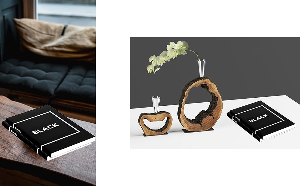 BLACK Decorative Book With Blank Pages Inside For Coffee Table MILTON