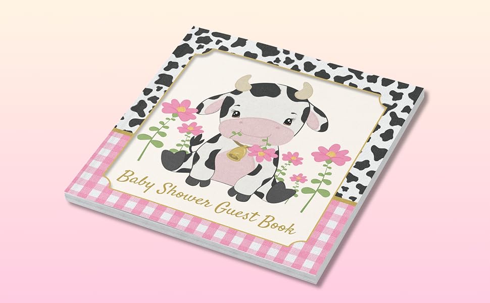 Unique Design With An Adorable Cow Surrounded By Pink Flowers