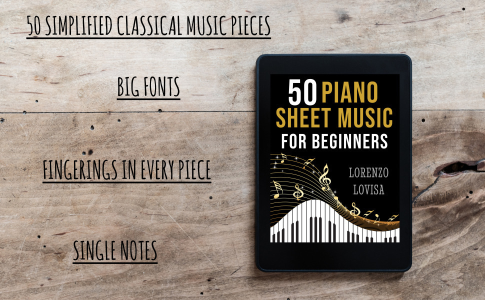 50 Piano Sheet Music for Beginners Simplified Great