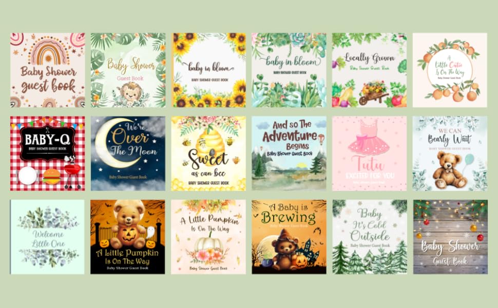 baby shower guest book, guest book for baby shower, registry baby shower