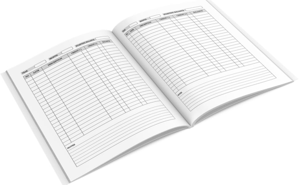 Checkbook Register Large Print, 8.5 x 11 inches, 109 Pages