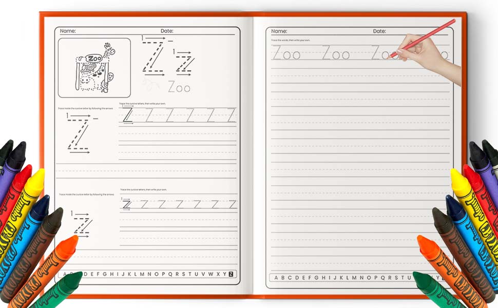 Cursive Handwriting Workbook for Kids: 7 Unique Chapter to Learn ...
