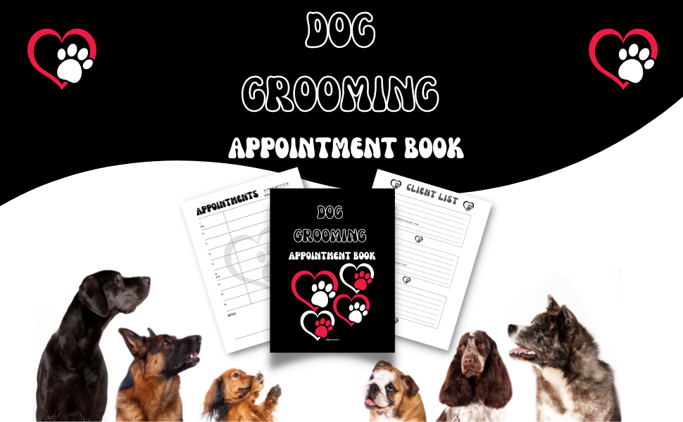 Dog Grooming Appointment Book Undated Schedule Manager for Dog