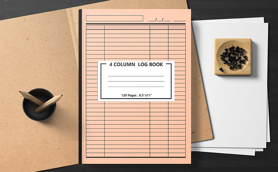 Customizable Log Book 4 Column 4 Column Log Book to Track and Expenses