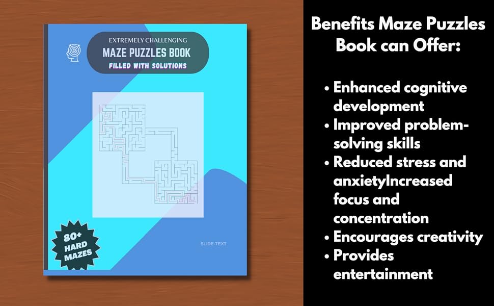 Maze Puzzles Book for Adults and Teens with Solutions 80