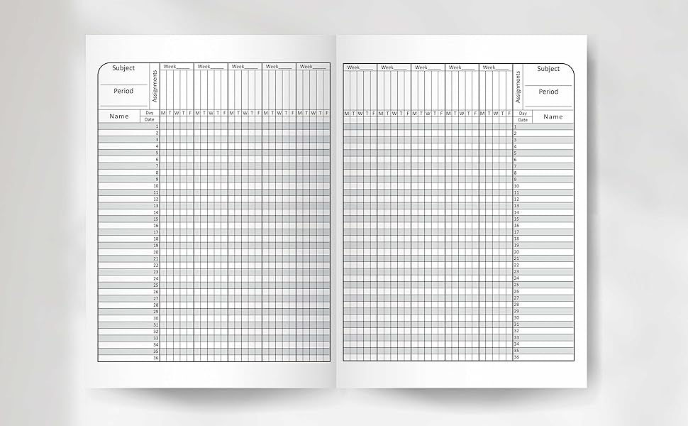 Teacher Record Book for Grading Teacher Grade Book, Class Grade Record