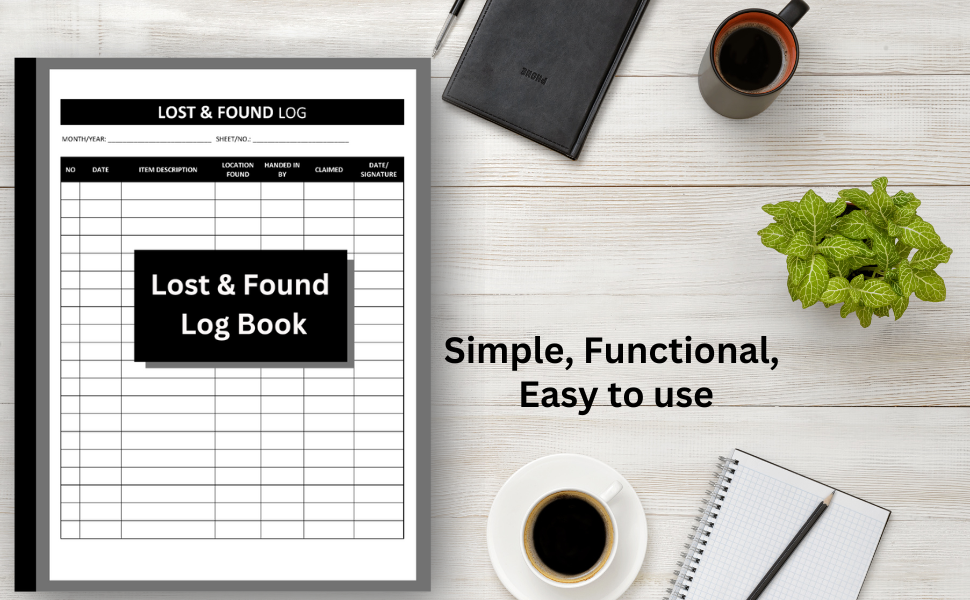 Lost Property Log Book Lost & Found ledger to record and track all