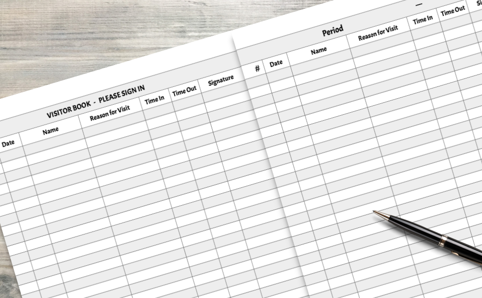 Visitor Book Sign In and Out Visitor Register Log Book for Recording Visitor Activity in the