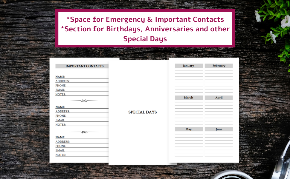 Address Book Large Print All In One Organizer For Contacts, Addresses