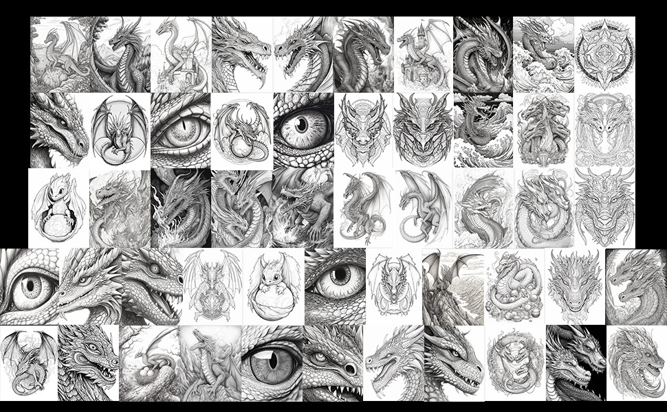 Dragon's Lair Adult Fantasy Coloring Book Soothe Your Mind And Relax