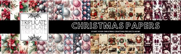 Triplicate Christmas Scrapbook & Decorative Craft Paper Pads