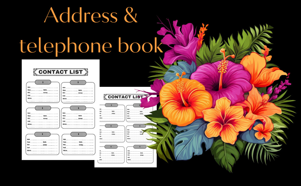 Address and Telephone Book Address Book Large Print Address Book