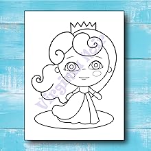 Princesses and Fairies - Large Format Coloring Book for Children from 4 to 8 years old