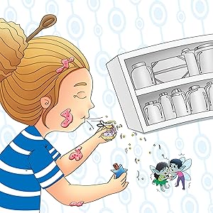 Sage finds magical fizzle flakes in the pantry.