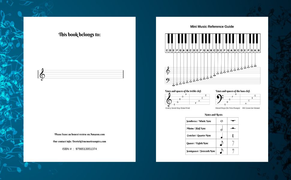Music Manuscript Book 127 page Music Composition Notebook 8.5x11