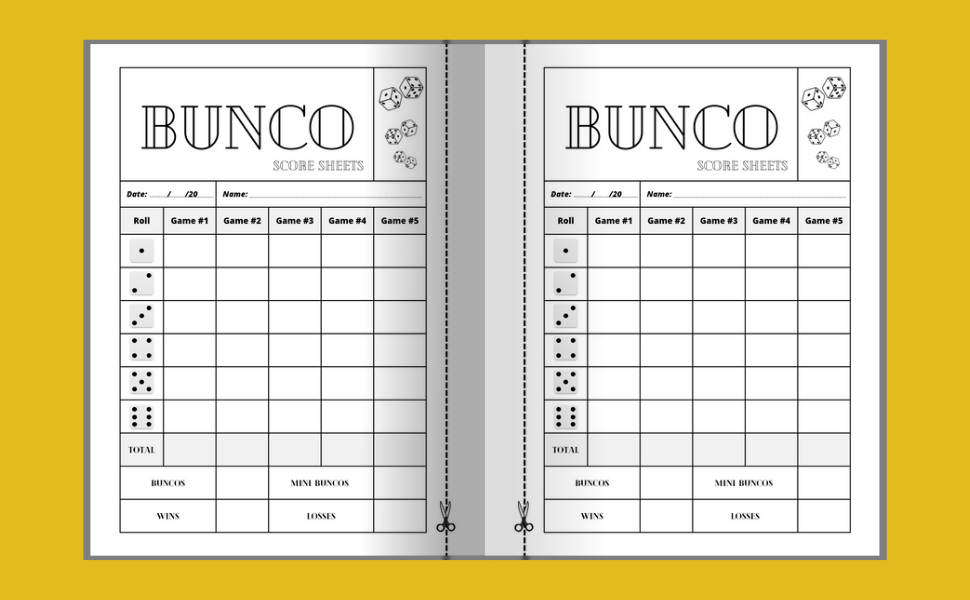 Bunco Score Sheets | 100 Large Print Bunco Score Pads for Scorekeeping of 5 Games 8.5 bunco-score-sheets-100-large-print-bunco-score-pads-for-scorekeeping-of-5-games-8-5-x11-unlock-the-art-of-bunco-gameplay-with-cleverly-designed-and-make-your-next-bunco-party