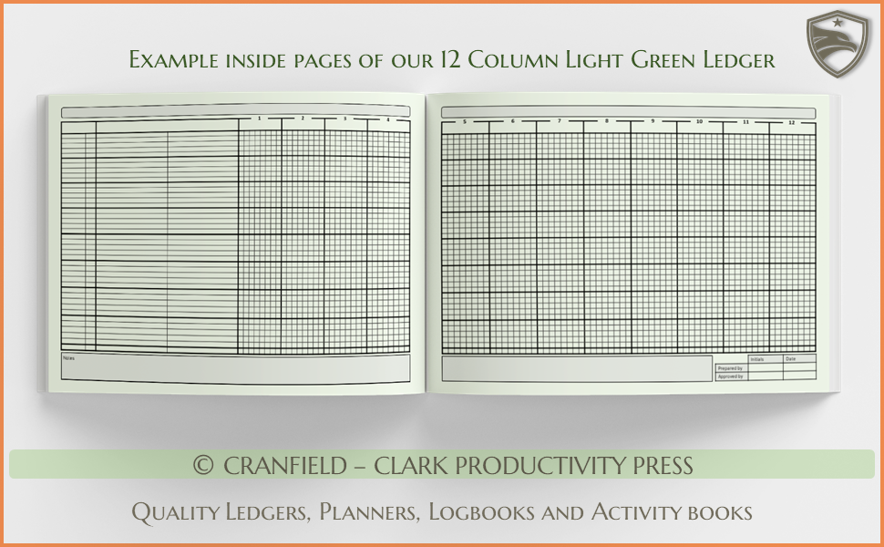 8 Column Ledger Book Green Columnar Pad for Bookkeeping