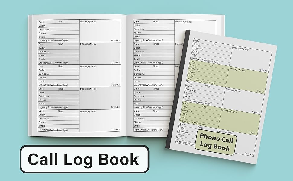 Phone Call Log Book Voicemails & Messages Recording Notebook (Over 500