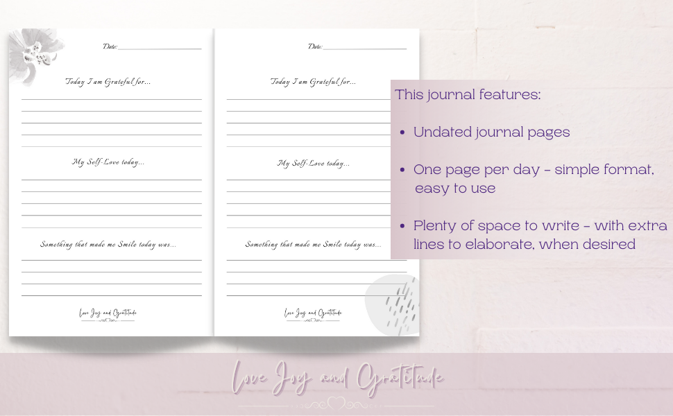 Love Joy and Gratitude Journal Interior