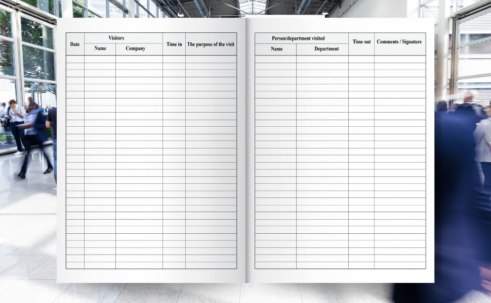 Visitors Tracking and control book for the entries and exits of