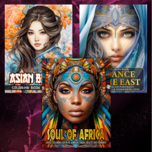 African Asian Arabian Portrait Coloring Book For Women