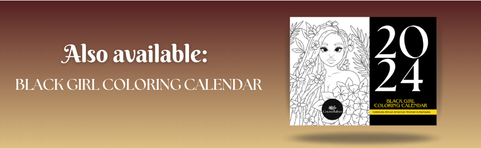 black girl coloring calendar african american women stationery planner agenda coloring with coco