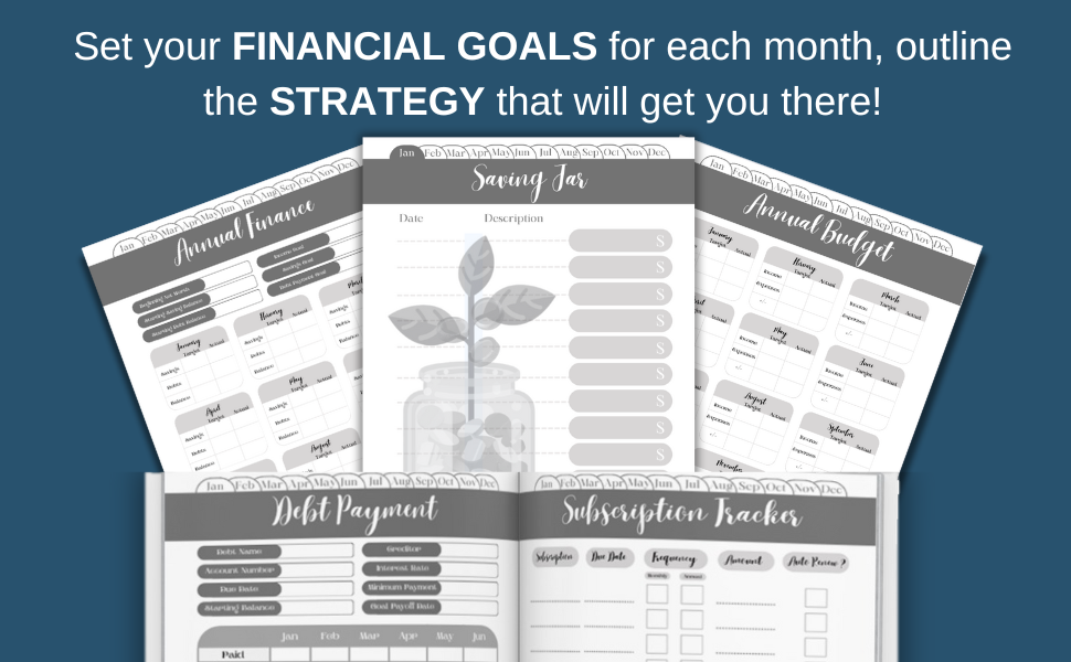 set your financial goals for each month, outline the strategy that will get you there!