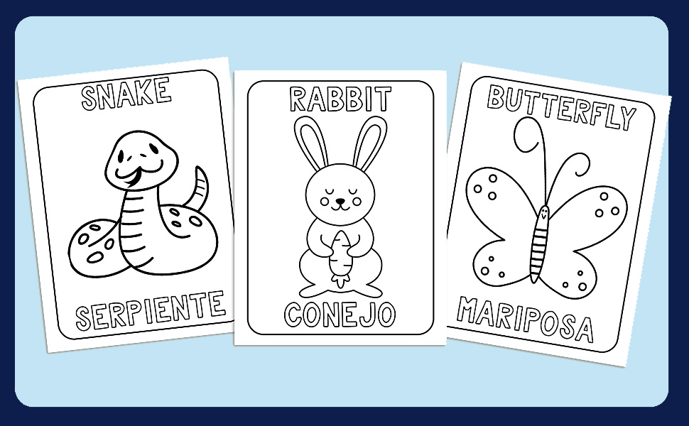 Inside look at english spanish coloring book for kids