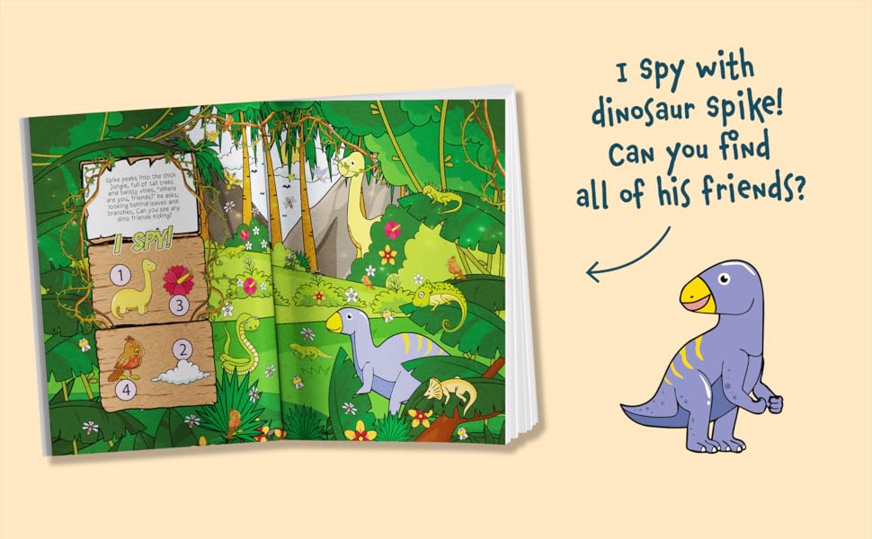 I Spy Dinosaurs Find the Dino friends playing hide and