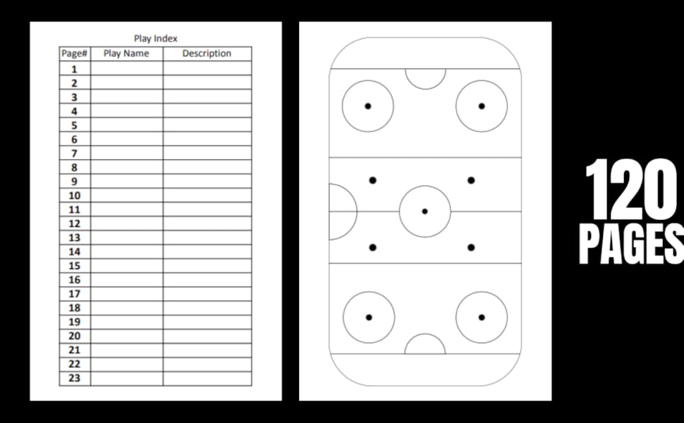 Hockey Coaching Playbook 115 Blank Ice Hockey Rink Diagrams Notebook