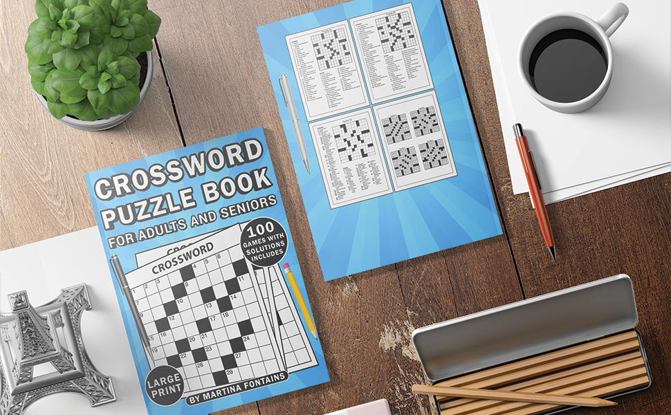 Crossword Puzzle Book for Adults and Seniors 100+ Fun BrainBoosting
