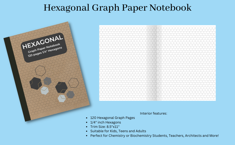 Hexagonal Graph Paper Notebook, Organic Chemistry and Biochemistry Lab