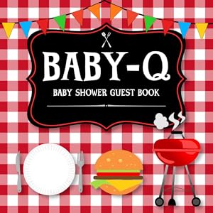 Baby-Q Baby Shower Guest Book BBQ or Picnic Theme Red White Gingham
