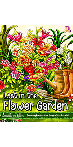 flower garden coloring book for adults,flower garden coloring book,