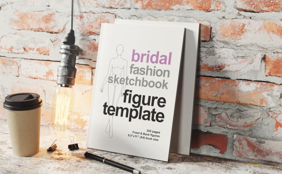 bridal fashion sketchbook front cover view