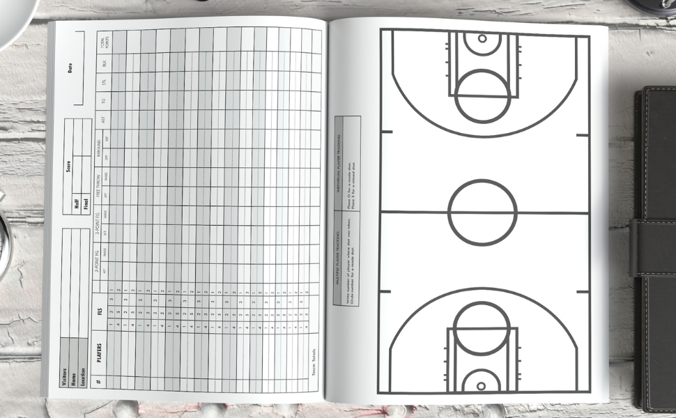 Basketball Scorebook Basketball Stat Tracker The 8.5 x 11 inch