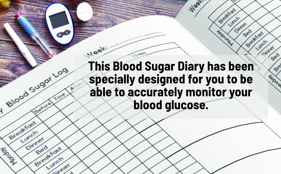 Diabetes Log Book 3 Years Blood Sugar Diary Level Recording 156 Weeks Daily Diabetic Glucose