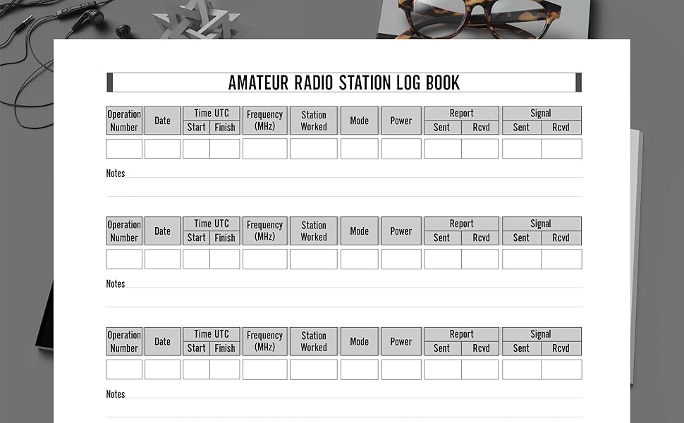 Amateur Radio Station Log Book. Basic shortwave radio